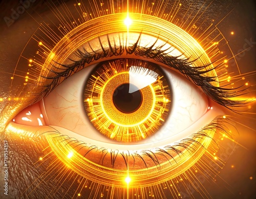 Glowing Eye with Digital Enhancement