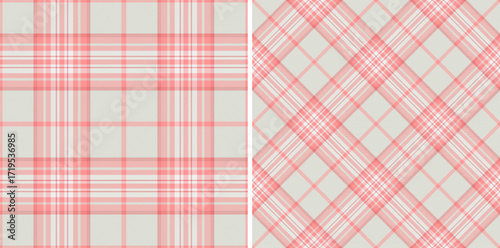 Fabric textile background of texture vector plaid with a seamless check pattern tartan. Set in christmas colors for luxurious bed linens.