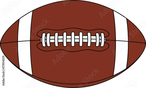 American football ball graphic isolated sports equipment professional game leather design vector