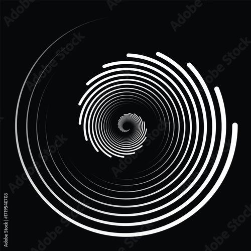 Spiral line pattern creating vortex motion effect
