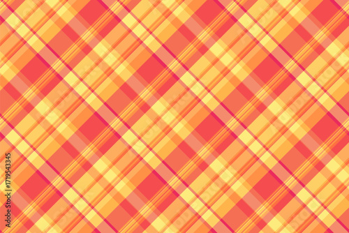 Vibrant seamless plaid pattern in warm tones. Textile design, can be used for backgrounds, fabrics, wrapping paper, and creative projects needing a cheerful touch.