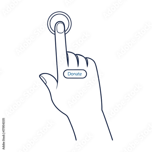 Hand finger pressing a button with the word create isolated on white background