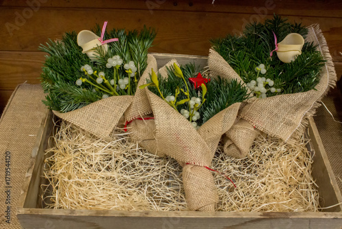 Christmas bouquets with fir branches