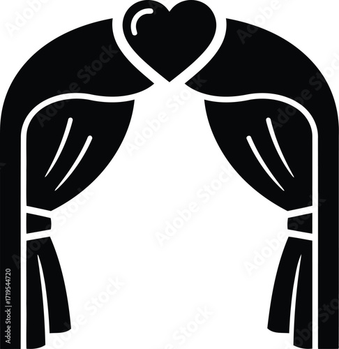 Elegant wedding arch with heart symbol for romantic ceremonies and celebrations vector