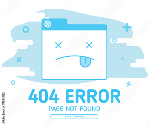 404 Error Page Not Found Illustration with Cute Design