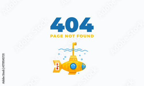 404 Page Not Found Submarine Illustration