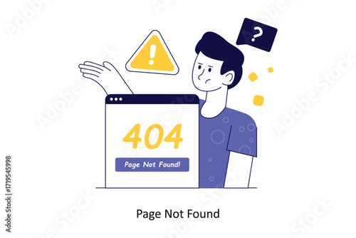 404 Error Page Not Found Illustration