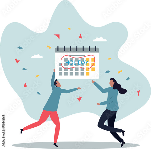 Company holiday for employee to take a break and recharge, employee appreciation day or long holiday happiness.about a man and his life.