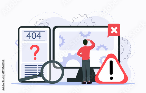 Website Error 404 and System Failure Concept