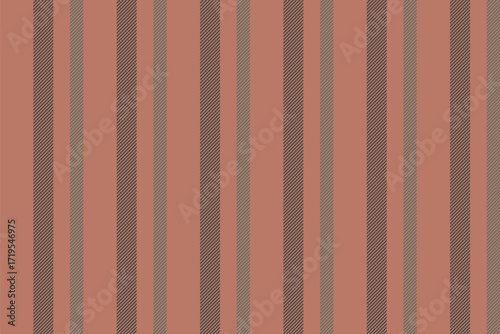 Clothes background stripe vertical, repeat lines fabric vector. Corder texture textile pattern seamless in red and grey colors.