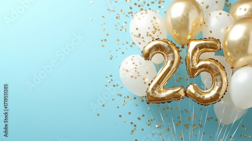 Elegant 25th Birthday Celebration with Golden Balloons