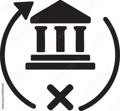 Silhouette of a court appeal process, ideal for legal, justice, and courtroom design projects.