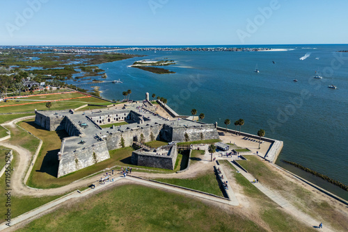 Foto Aerial view of Castillo de San Marcos fort in St
