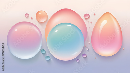 easter eggs on blue background