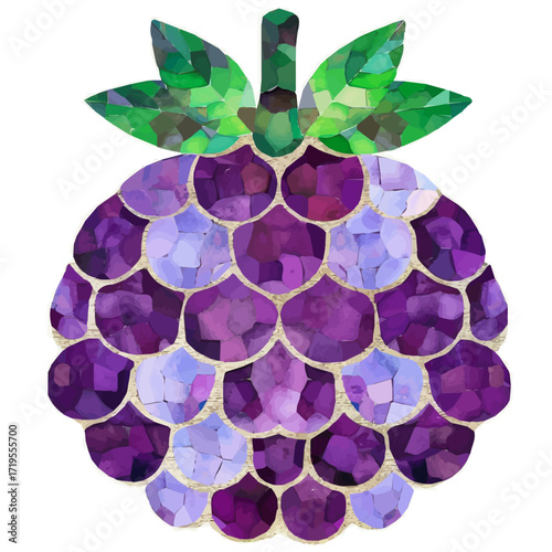 My Watercolor illustration, illustration sliced tayberry painting isolated on a white background, illustration, AI painting design, vector set, eps format design