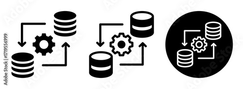 Data Processing Icon Collection Glyph & Mixed Style