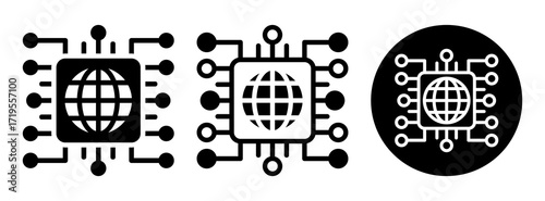 Network Technology Icon Collection Glyph & Mixed Style