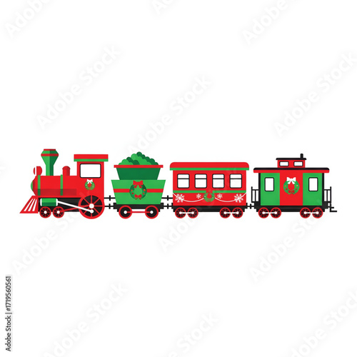 Festive Holiday Train A Colorful Vector Illustration with Christmas Cheer