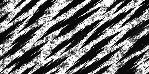 An abstract black and white striped background with a rough, textured surface, reminiscent of zebra skin, steel, and old wood grain
