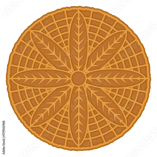 pizzelles, Traditional homemade crispy Italian pizzelle.