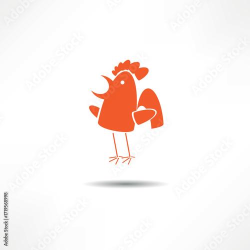Colorful rooster graphic design with a lively pose and creative style