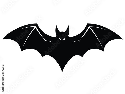bat silhouette icon design on white background