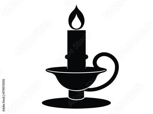 candle holder silhouette icon design on white background