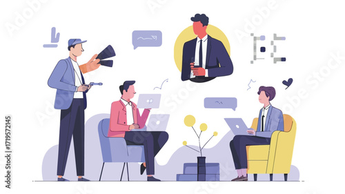 Creative team collaborating sharing ideas during a vibrant brainstorming session in a modern office