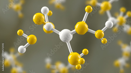 Permethrin molecule. It is insecticide and medication, used in treatment of lice infestations and scabies. Molecular model. 3D rendering