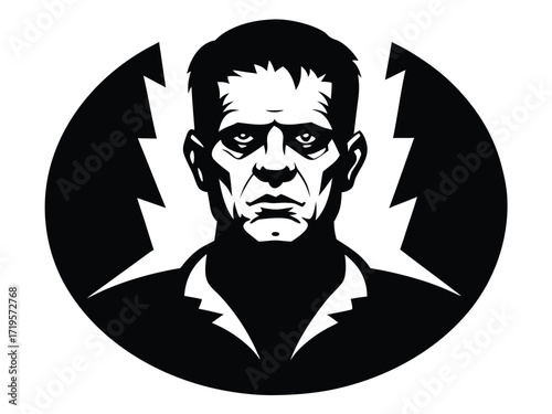 frankenstein silhouette icon design on white background