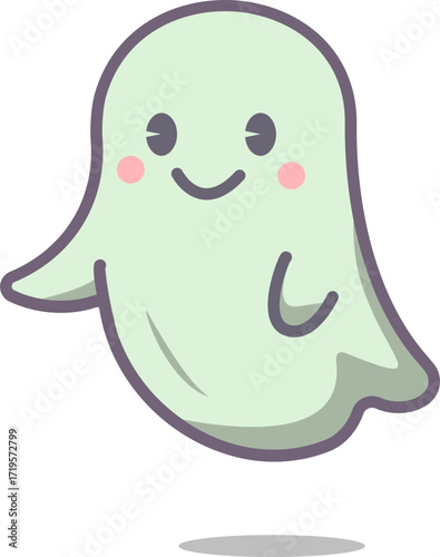 Vector illustration of Shy Ghost