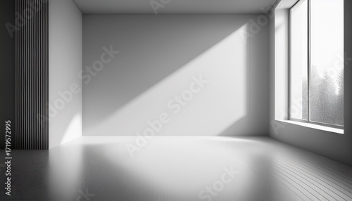 Wallpaper Mural abstract white studio background for product presentation empty room with shadows friendly interior concept 3d render mock up for exhibitions copy space minimal concept Torontodigital.ca