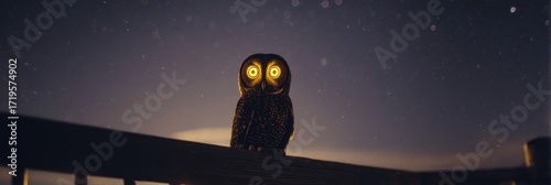 Owl perched at dusk