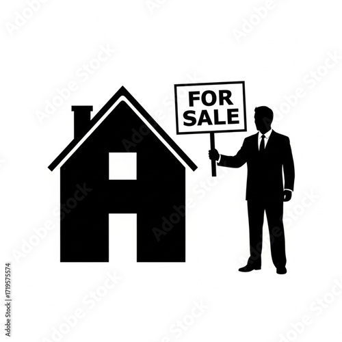 real estate agent, House for Sale vector, real estate icon, house for sale vector, real estate vector, Home for sale , For sale sign silhouette , Selling a home vector, house icon