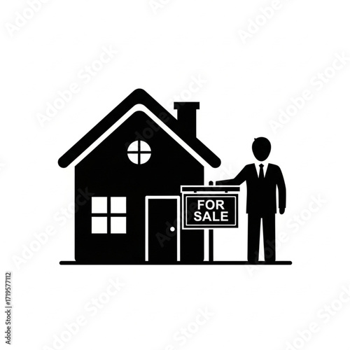real estate agent, House for Sale vector, real estate icon, house for sale vector, real estate vector, Home for sale , For sale sign silhouette , Selling a home vector, house icon