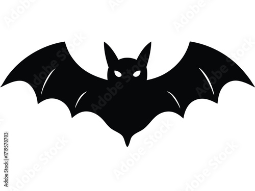 vampire bat silhouette icon design on white background