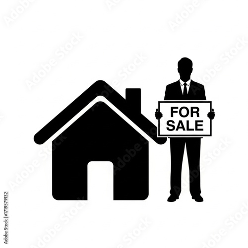 real estate agent, House for Sale vector, real estate icon, house for sale vector, real estate vector, Home for sale , For sale sign silhouette , Selling a home vector, house icon