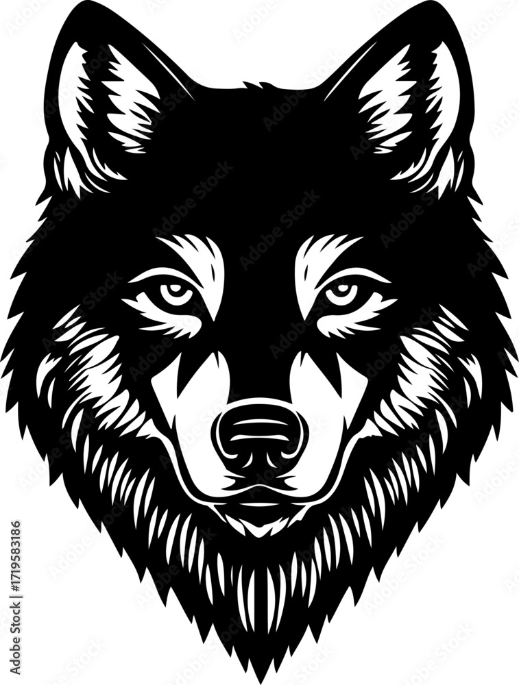 Fototapeta premium wolf head silhouette vector illustration