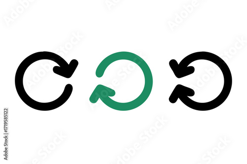 circle arrow icon set. circular arrow icon, refresh, reload, rotation. Repeat and reload icons set , Reuse Ecology Organic Product Pictogram. Circle Arrows. Isolated Vector Illustration.icon