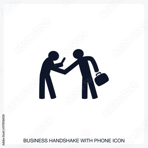 Business Handshake with Phone Icon