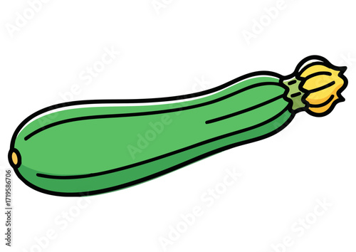 Stylized green zucchini on a light background, vector illustration 