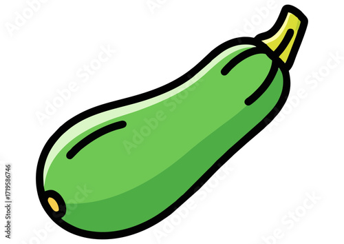 Stylized green zucchini on a light background, vector illustration 