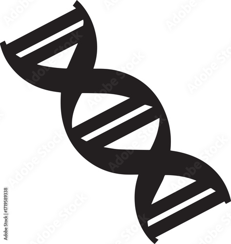 DNA helix structure double helix molecule black and white silhouette vector illustration