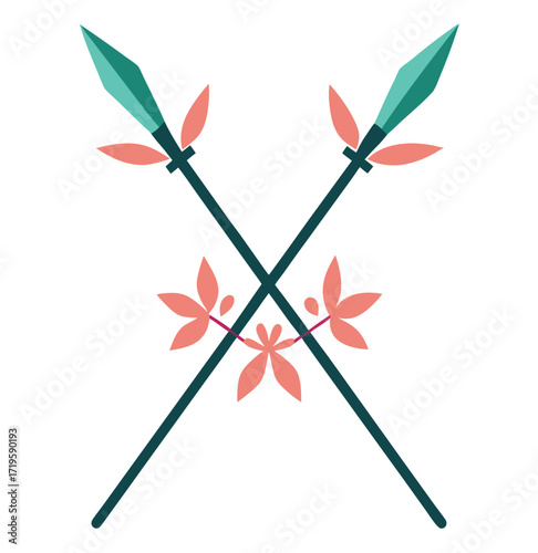 Crossed spear and sword illustration
