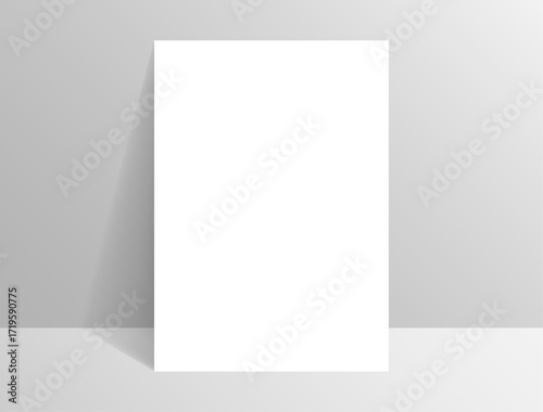 Blank Paper Mockup Template 3D White A4 Sheet Illustration.