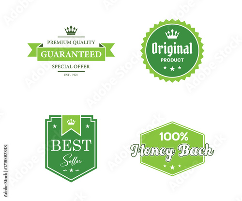 Original, high quality, luxury product, best choice emblem badge collection with star, crown and laurel wreath icons elements