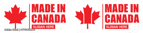 Made in Canada label icon, vector illustration.