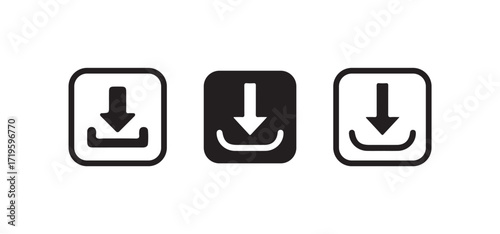 Download icon set, Download vector icon,  black download icon, Import and export file, download and transfer file icon, Vector lllustration EPS 10.