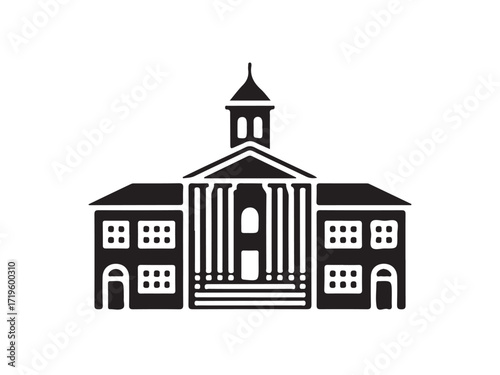 Government Assembly Hall Icon  
Neoclassical style hall with tall columns and wide stairs, vector illustration eps 10.

