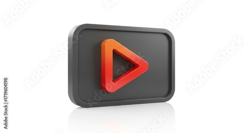 Free Download Play button render with modern design, icon with glossy effect and vibrant colors representing - GFXLoad